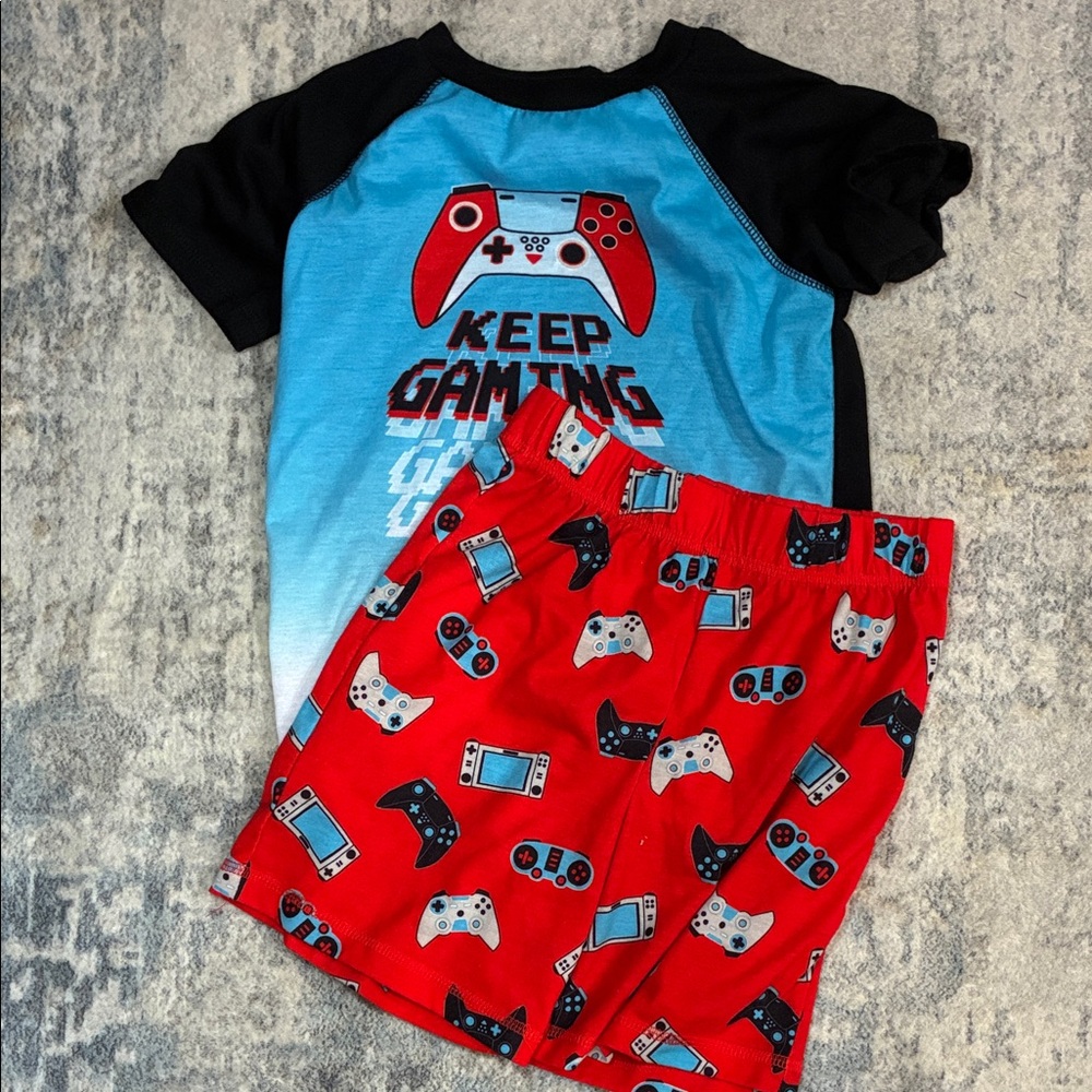 Cuddl Duds Kids Gaming Pajama Set - Black, Blue, and Red